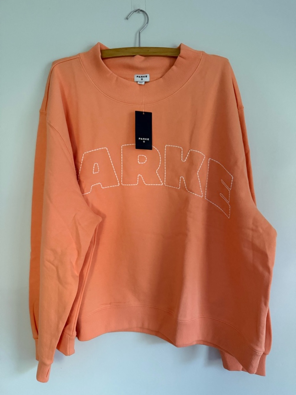 Parke x Target Peach Orange Mockneck Pullover Sweatshirt Sweater 1X/2X - Picture 8 of 8